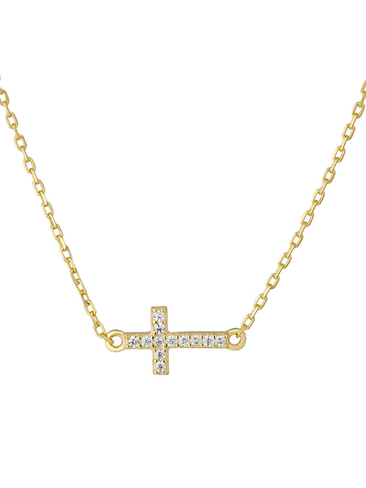 Dainty Mini Cross CZ Necklace