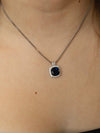 Belle Birthstone CZ Necklace | Silver