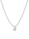 Teardrop Ball Bead CZ Necklace