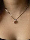 Belle Birthstone CZ Necklace | Silver