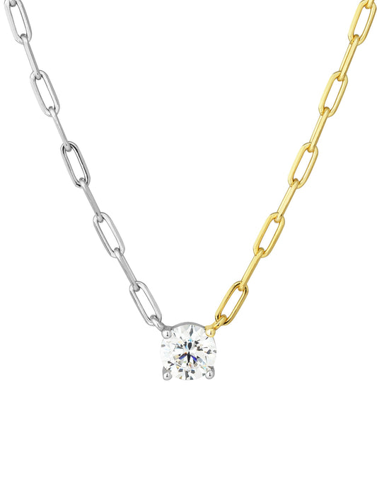 Timeless Chain CZ Necklace | Two Tone