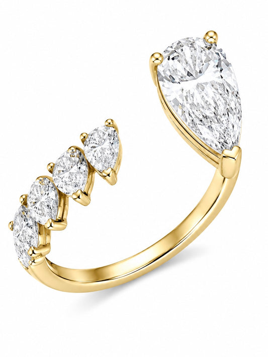 Belle CZ Stone Adjustable Ring
