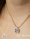 Belle Birthstone CZ Necklace | Gold