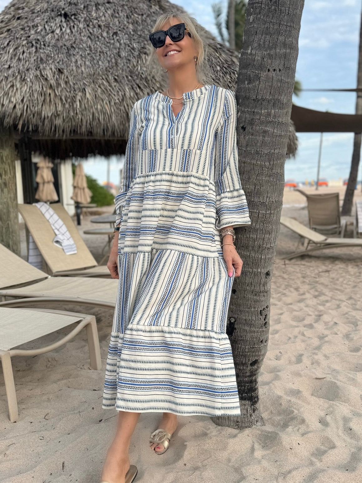 Italian Linen Boho Dress | D609