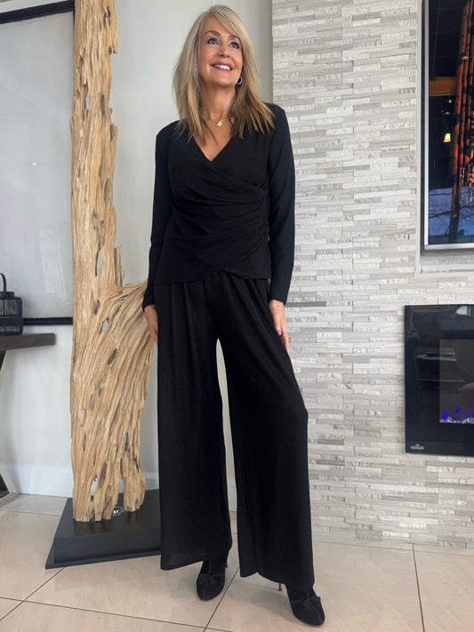 Italian Pull-On Sparkle Pant With Elasticized Waistband | PA240