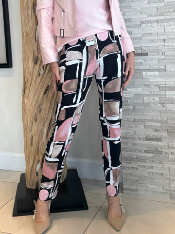 Abstract Print Straight Pull-On Pant | R241