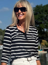 Nautical Ultra-Soft 3/4 Sleeve Top | T331