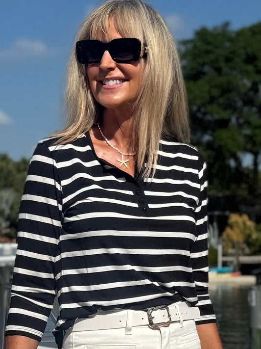 Nautical Ultra-Soft Stretch Striped Top | T331