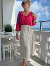 100% Linen Wrap Skirt With Bow | SK223