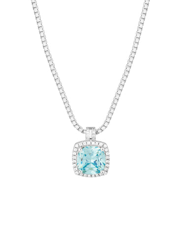Belle Birthstone CZ Necklace | Silver