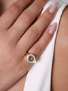 Belle Initial Signet CZ Ring