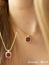 Belle Birthstone CZ Necklace | Gold