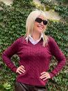 Cable Knit V-Neck Top | T383