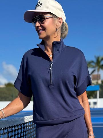 Techno Luxe Mock Neck Top | T299