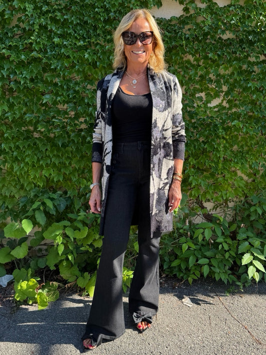 Abstract Sweater Knit Cardi | R203