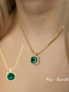 Belle Birthstone CZ Necklace | Gold