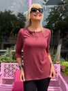 Artizan Fave Beyond Basic Long-Sleeve Top With Button-Front Detail | T353