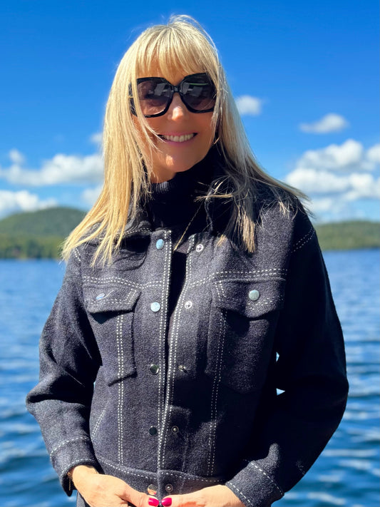 Contrast Stitch Fashion Jacket | JK214