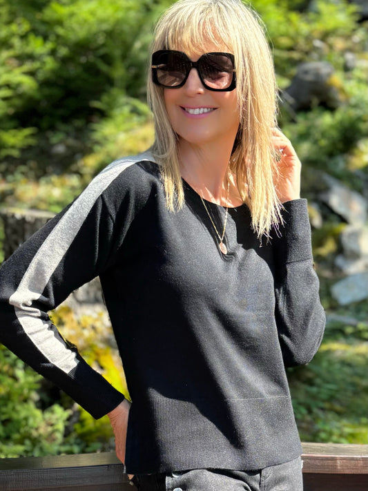 Contrast Striped Crew Neck | T231