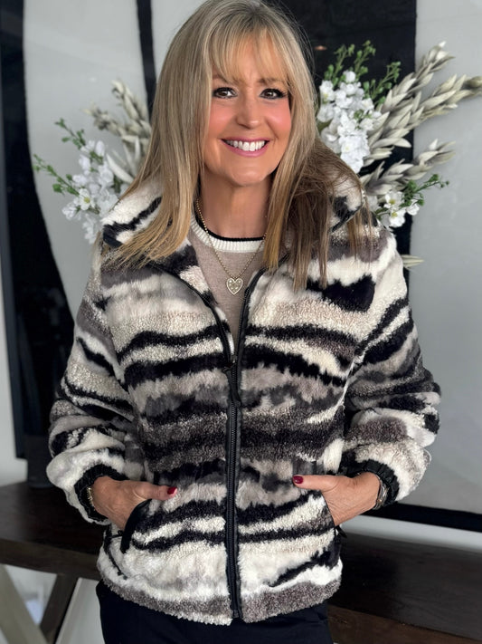 Sherpa Style Zipper Jacket | JK225