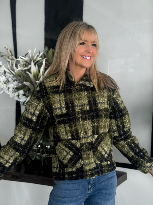 Bouclé Plaid Jacket | JK229