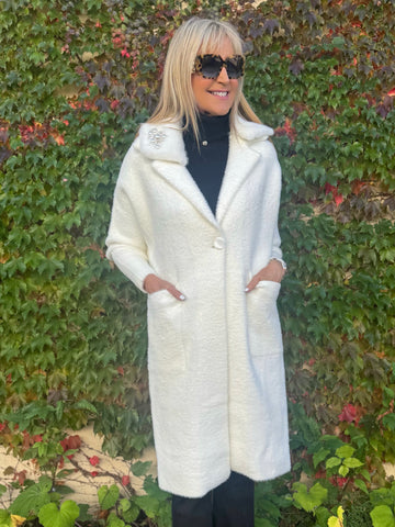 JR Sweater/Coat With Pearl Embellishment | R238