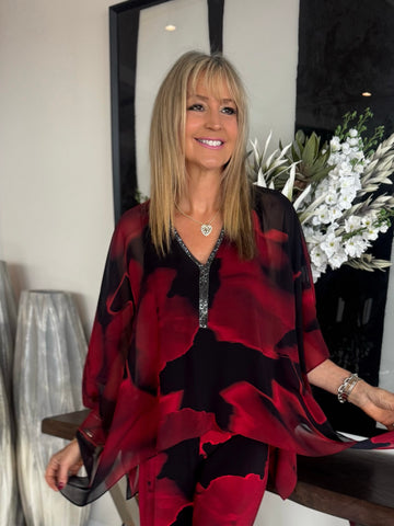 Flowy Elegant Glitter V Top | R231