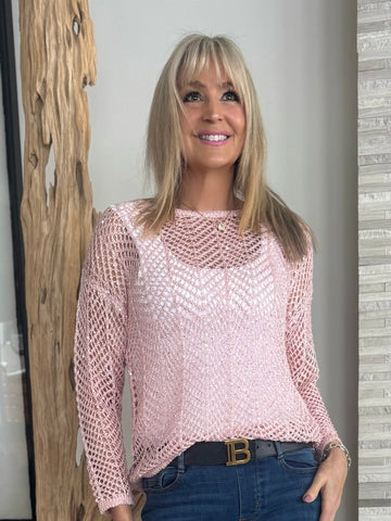 Sequins Yarn Chevron Print Long Sleeve Sweater | R272