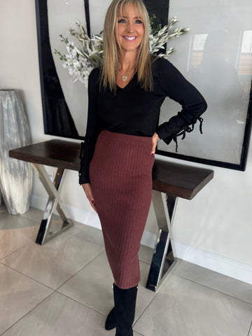 Must-have Knit Pull On Pencil Skirt | SK203