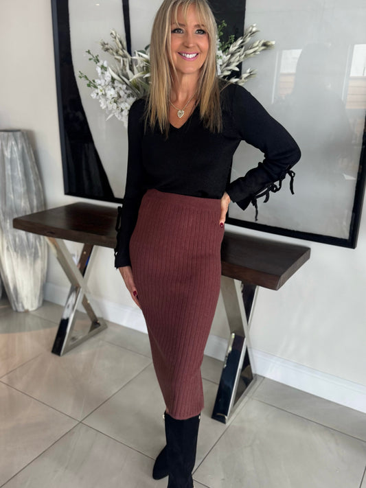 Must-have Knit Pull On Pencil Skirt | SK203