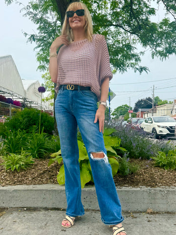 Wide Leg With Distress Knee | JN619