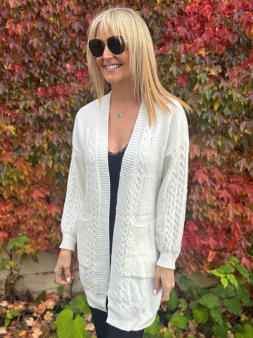 Elevated Cozy Cable Knit Cardi | C219