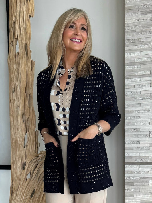 Cotton Blend Open Stitch Cardigan | R265