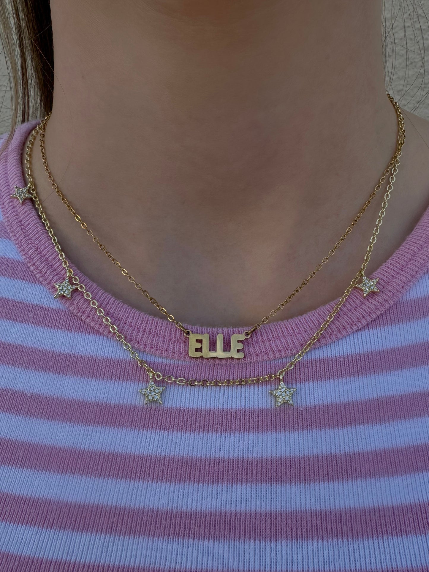 Bubble Nameplate Necklace