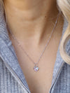 Love Lock Charm CZ Necklace