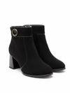 Faux Suede Booties With Strap Detail | B201
