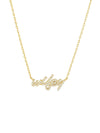 Wifey Cz Script Necklace