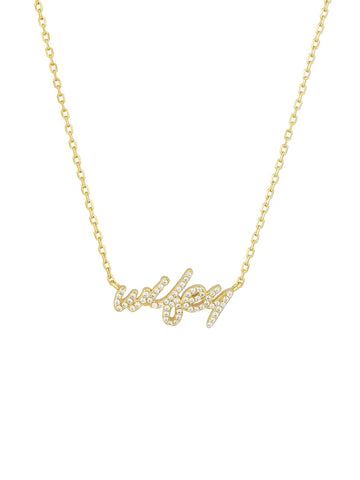 Wifey Cz Script Necklace