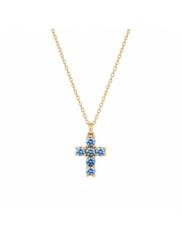 Baby Blue Cross Necklace