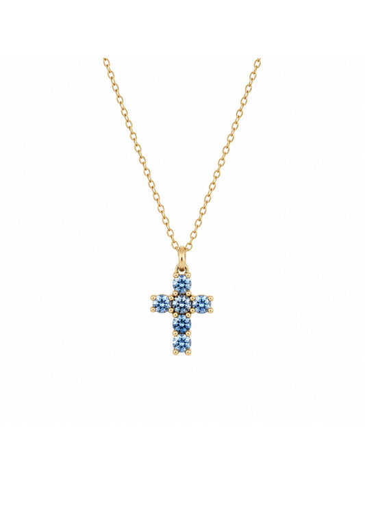 Baby Blue Cross Necklace