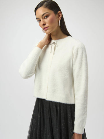 Luxurious Cardi With Rhinestone Bow | R228