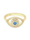 Aquamarine Evil Eye Ring