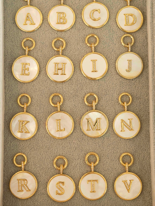 Mother Of Pearl Initial Pendant