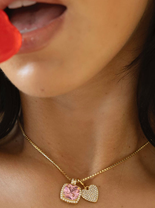 Mini CZ Heart Charm Pendant