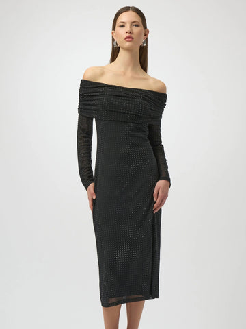 Off The Shoulder Rhinestone Dress | R240