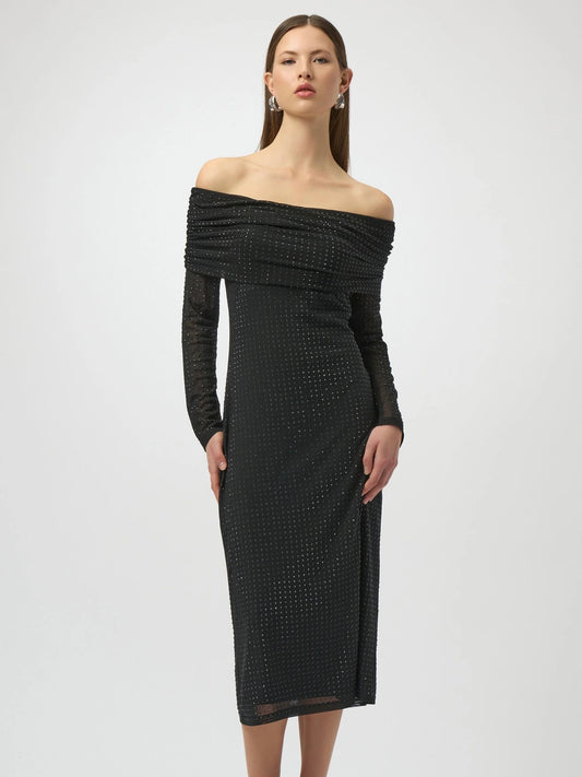 Off The Shoulder Rhinestone Dress | R240