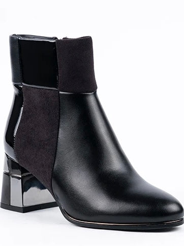 Faux Leather & Suede Booties | BT209