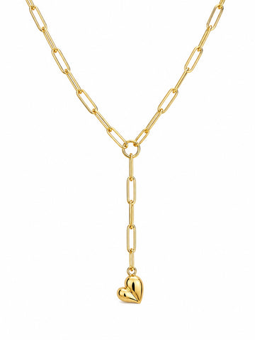 Heart Drop Lariat Necklace