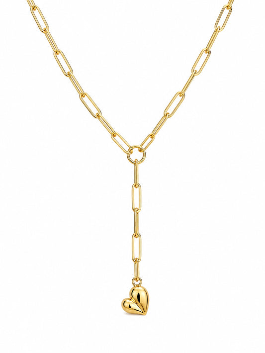 Heart Drop Lariat Necklace