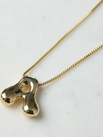 Bubble Letter Initial Necklace | BE100